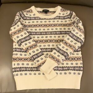 J Crew kids Patterned Cream Sweater